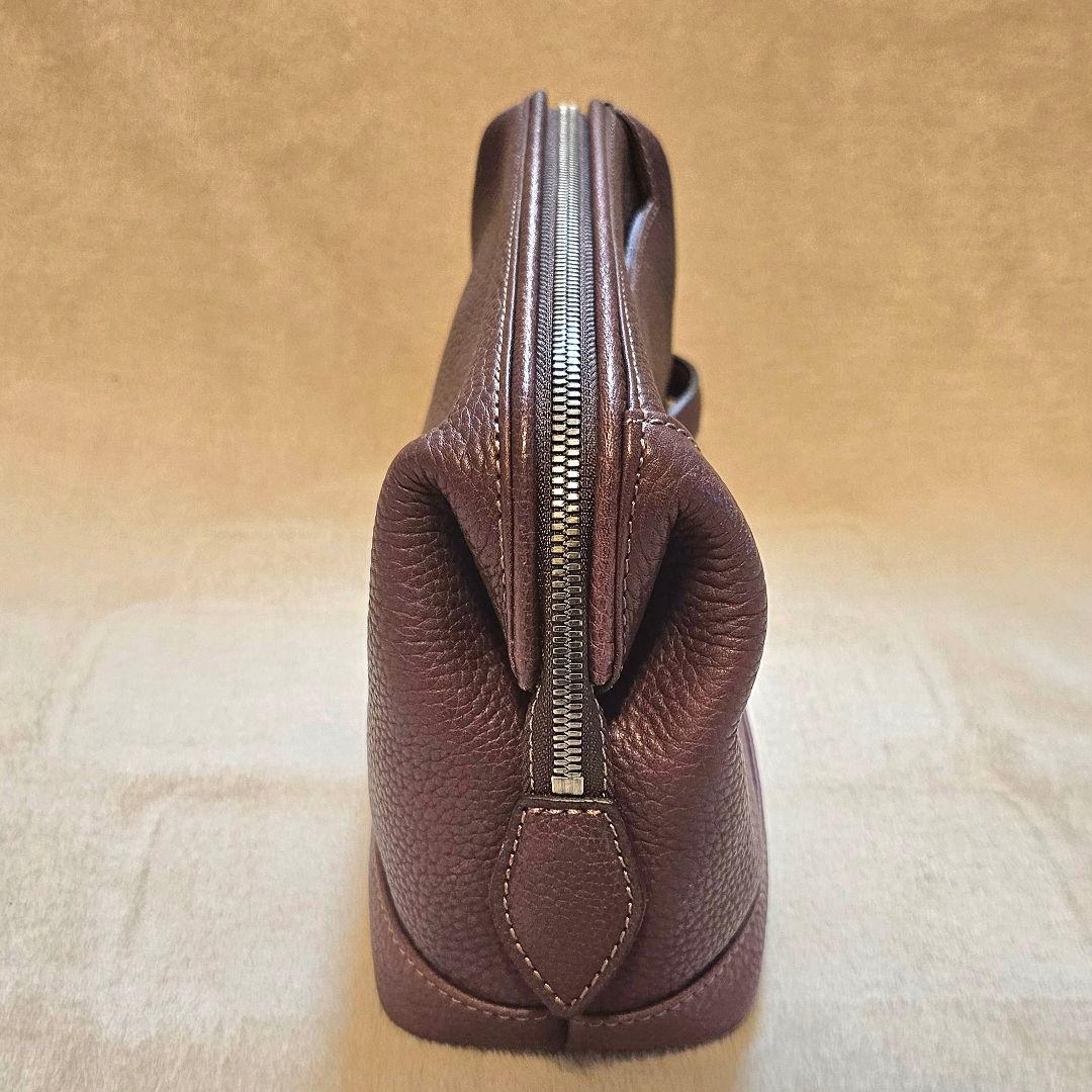 ☆美品☆ 土屋鞄 フレームレザー　セカンドバッグ　ブラウン