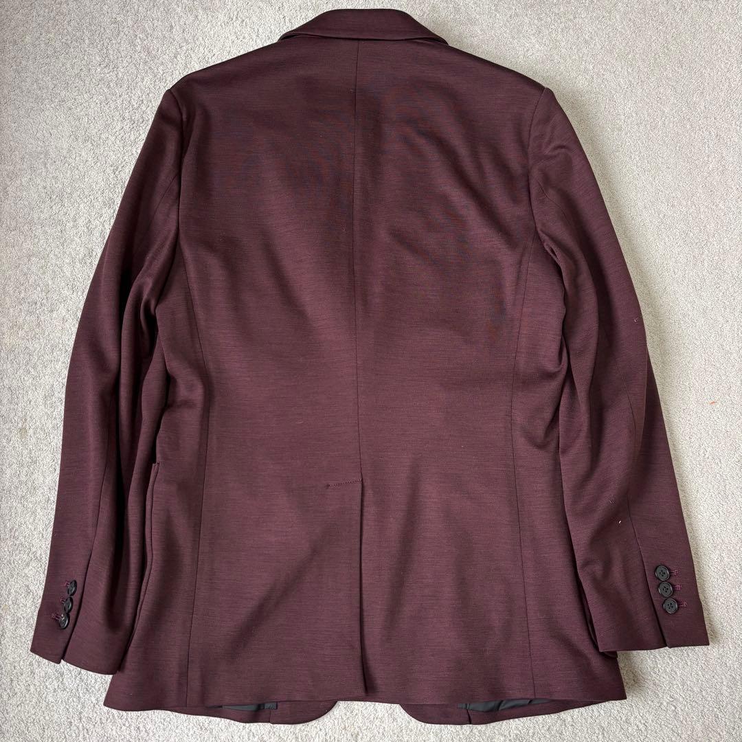 極美品 セオリー 現行タグ アンコンジャケット バーガンディ メンズ ストレッチ