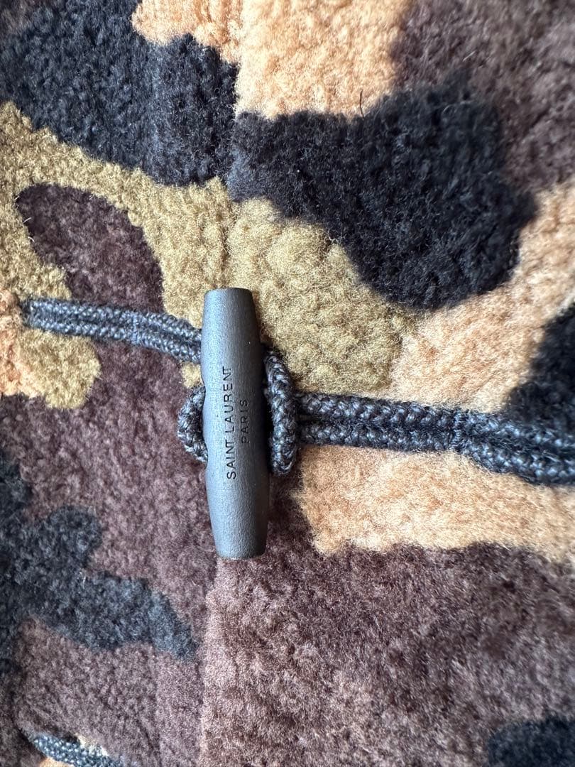 SAINT LAURENT カモフラージュ柄シアリングダッフルコート 48サイズ