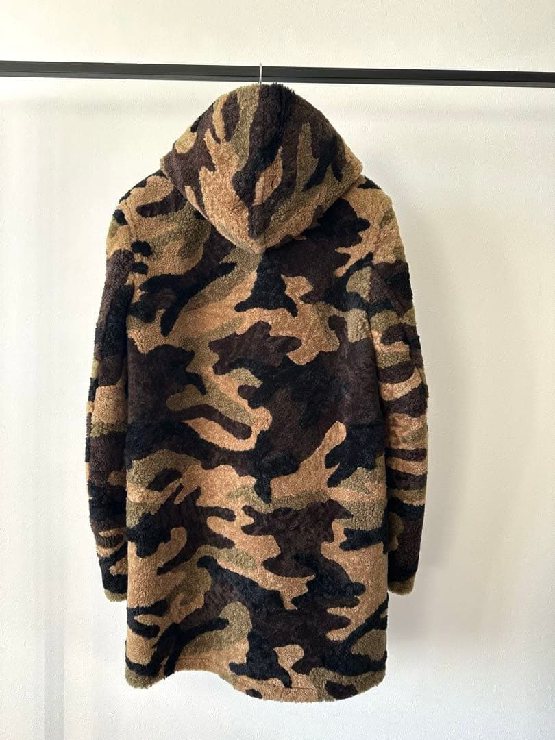 SAINT LAURENT カモフラージュ柄シアリングダッフルコート 48サイズ