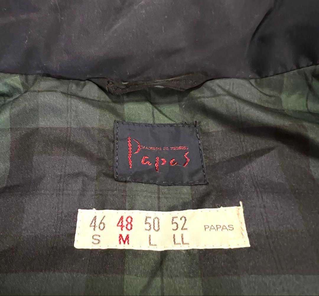 ファンダオPAPAS パパス ダウンベスト ネイビー 美品