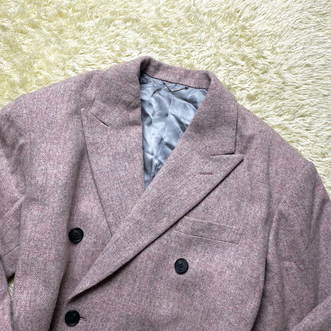 美品 ジョンローレンスサリバン チェスターコート ロング 2XL ヘリンボーン