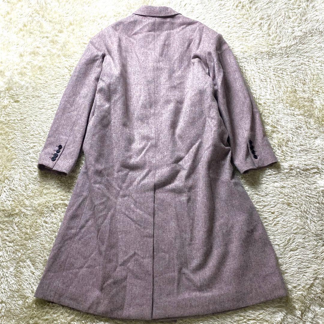 美品 ジョンローレンスサリバン チェスターコート ロング 2XL ヘリンボーン