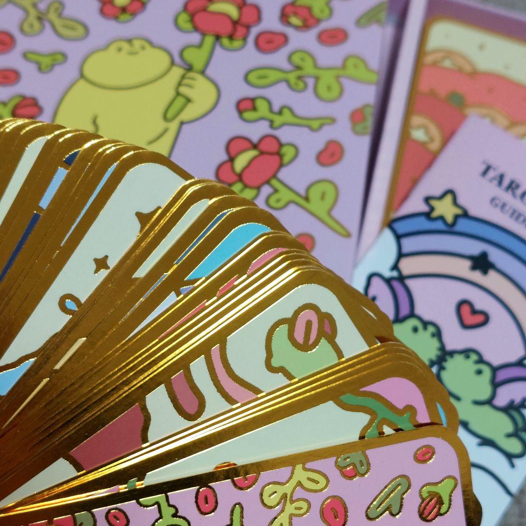 新品♡オール箔押仕様！とってもキュートなカエル王国タロット　全７９枚