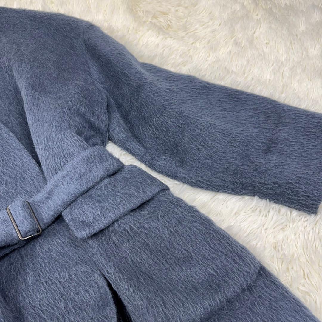 極美品✨YLEVE イレーヴ アルパカ シャギーコート ベルト付き ネイビー M