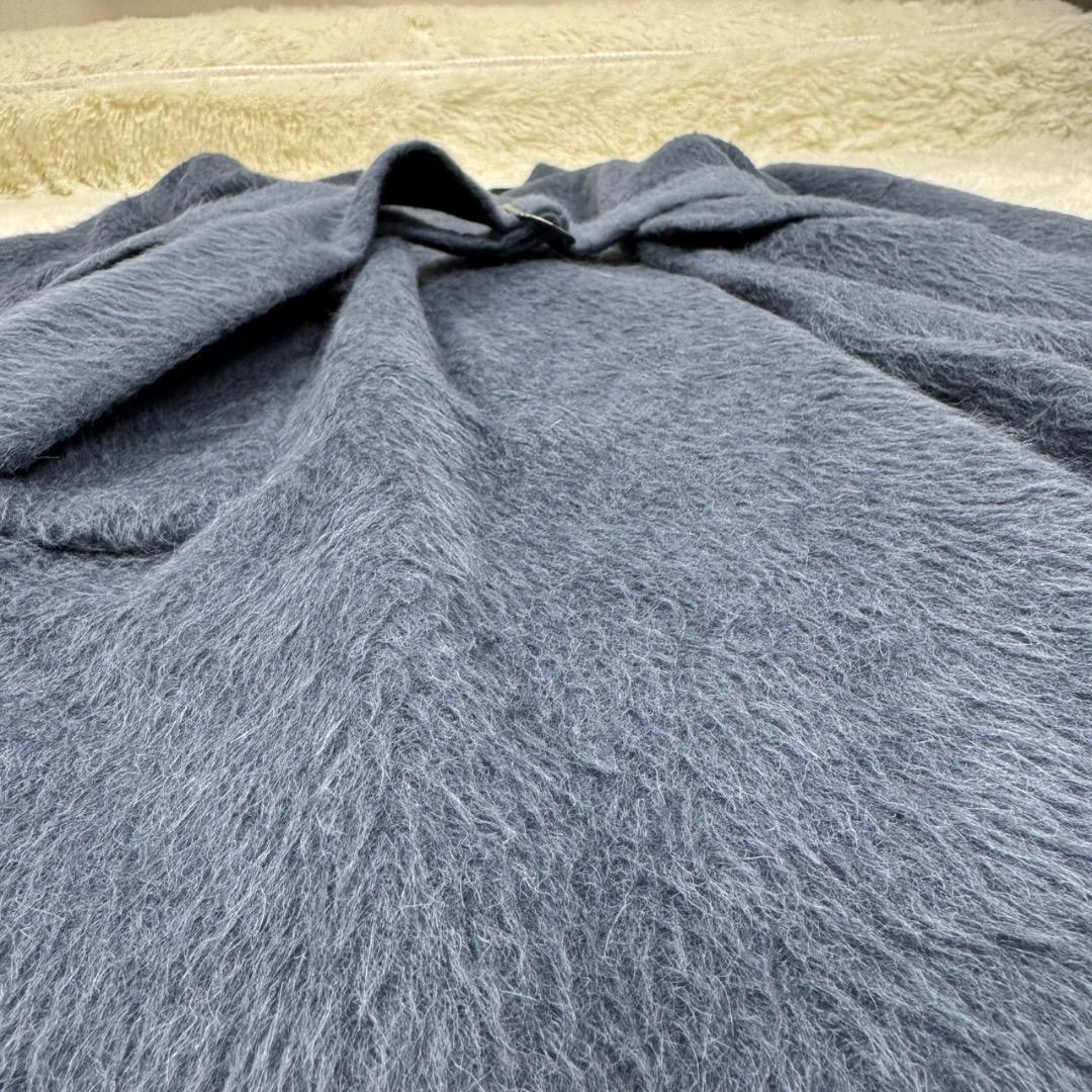 極美品✨YLEVE イレーヴ アルパカ シャギーコート ベルト付き ネイビー M