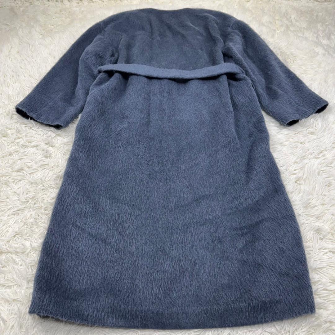極美品✨YLEVE イレーヴ アルパカ シャギーコート ベルト付き ネイビー M