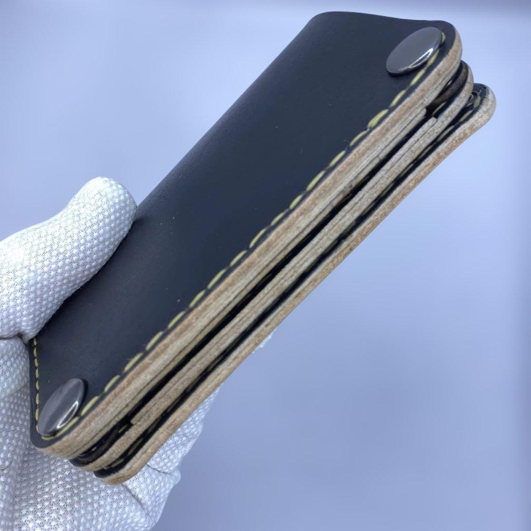 お札折らずに収納できる無骨な手染めミドルトラッカーウォレット BTW0627