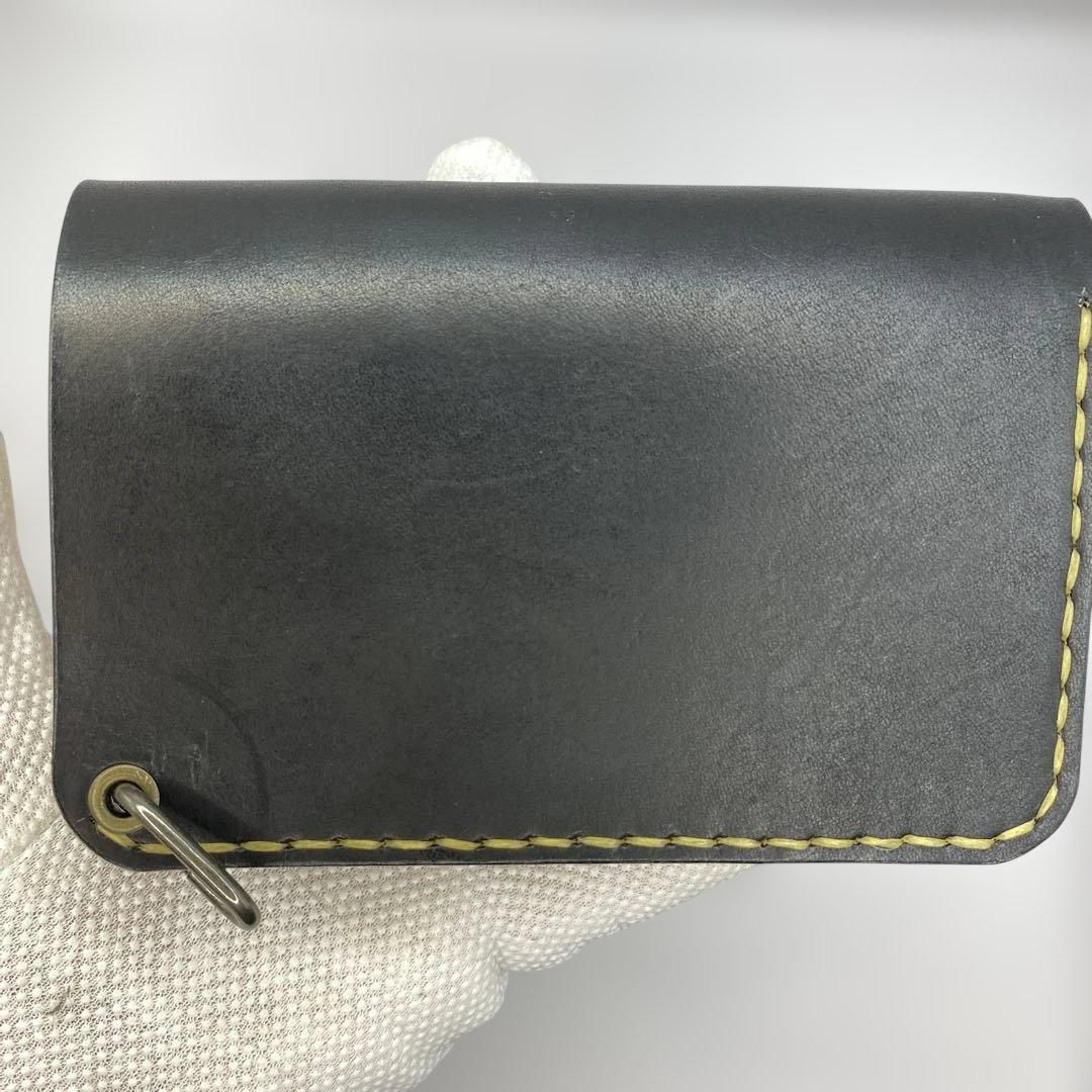 お札折らずに収納できる無骨な手染めミドルトラッカーウォレット BTW0627