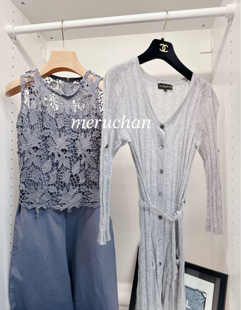 【美品】コーデ売り♡ドッキング ノースリーブオールインワン＆サマーカーディガン