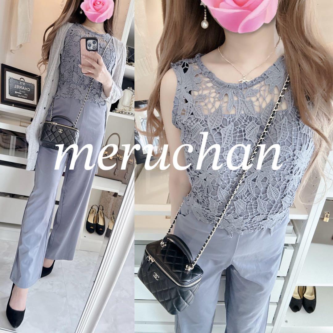 【美品】コーデ売り♡ドッキング ノースリーブオールインワン＆サマーカーディガン