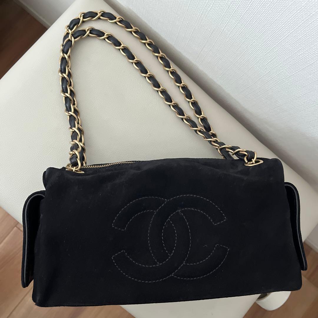 美品！シャネル　チェーンショルダーバッグ　バックスキン　ブラック