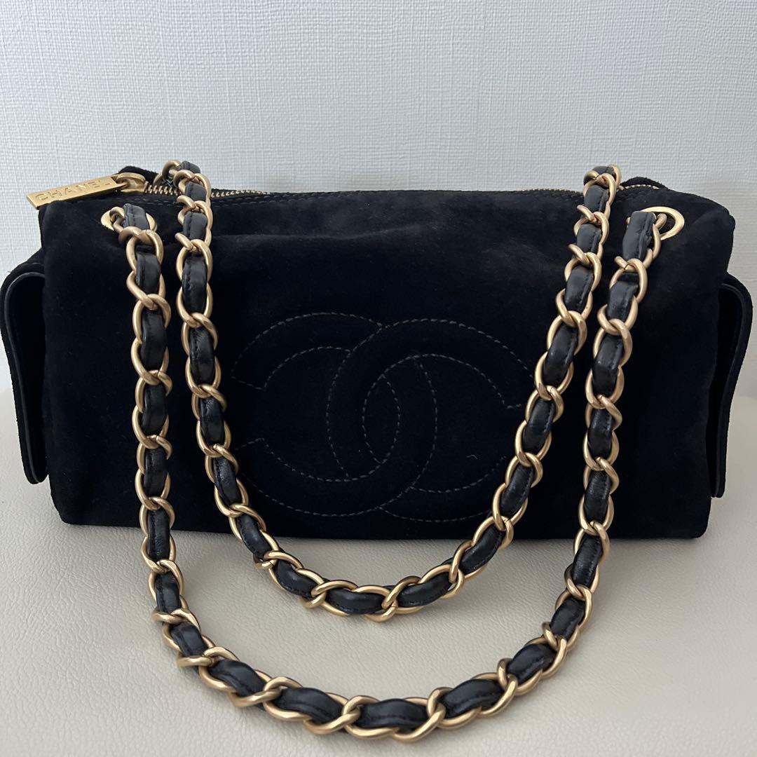 美品！シャネル　チェーンショルダーバッグ　バックスキン　ブラック