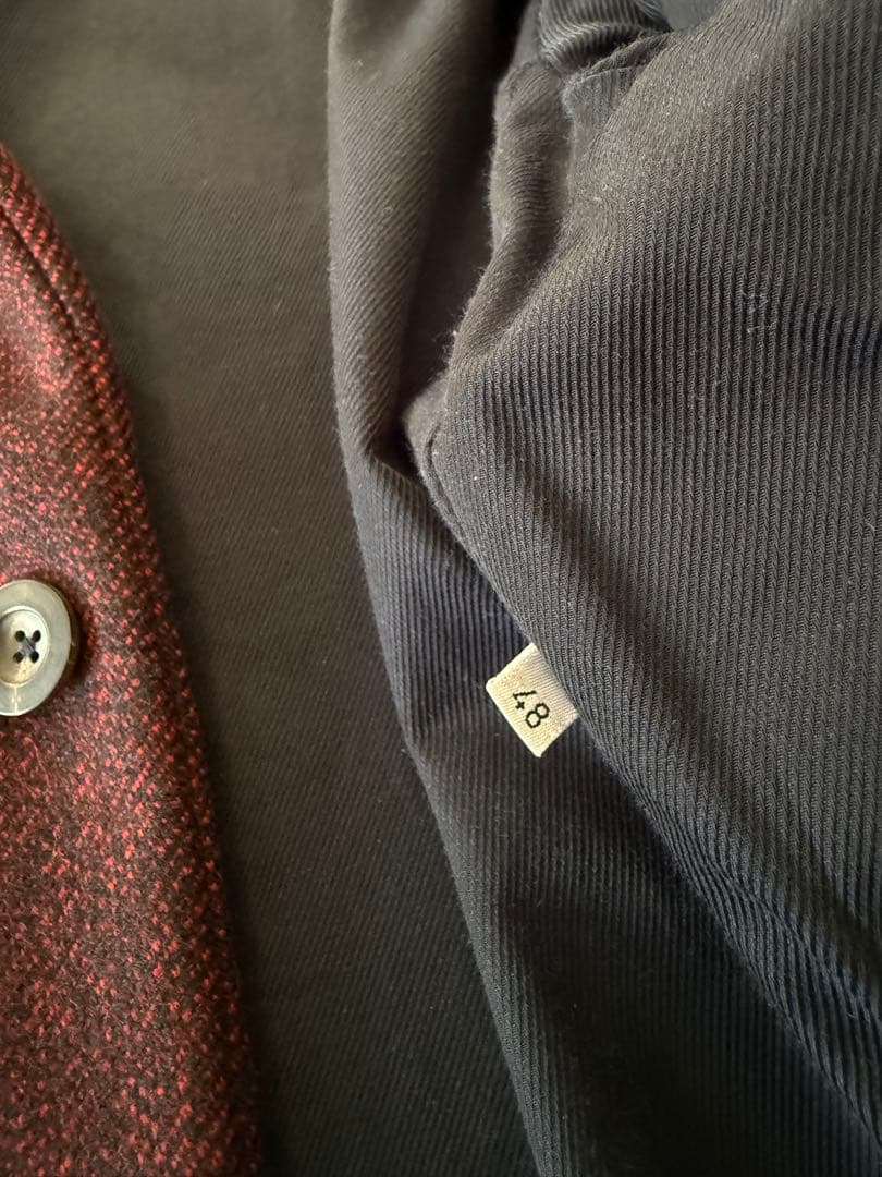 Jil sanderバーガンディ ウール混紡 ピーコート 48