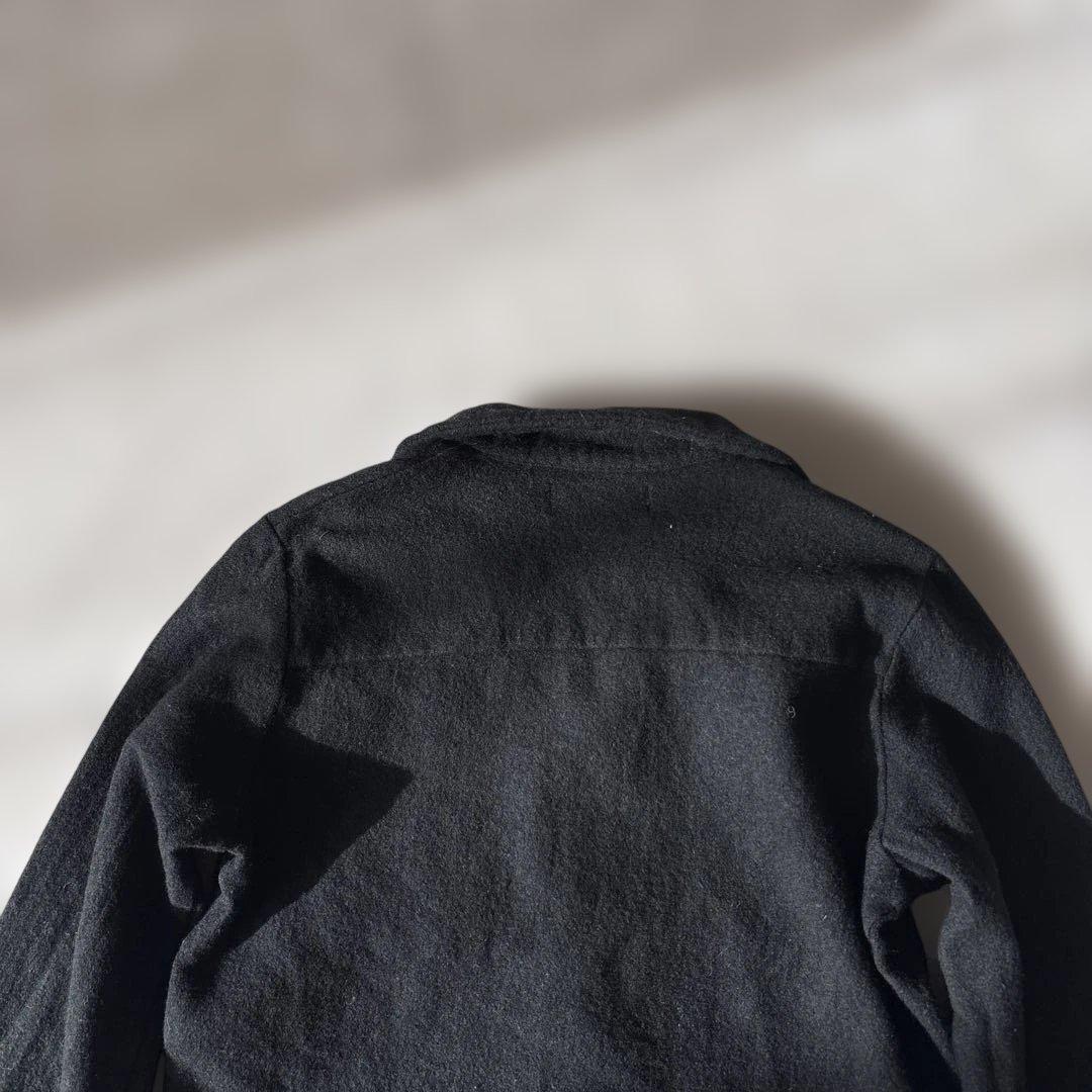 ビンテージ【ウール縮絨】トリココムデギャルソン　ジャケットS 黒　きりかえ　比翼