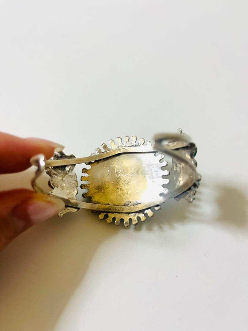 インディアンシルバーxターコイズバングル/ブレスレット