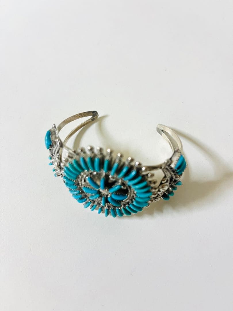 インディアンシルバーxターコイズバングル/ブレスレット