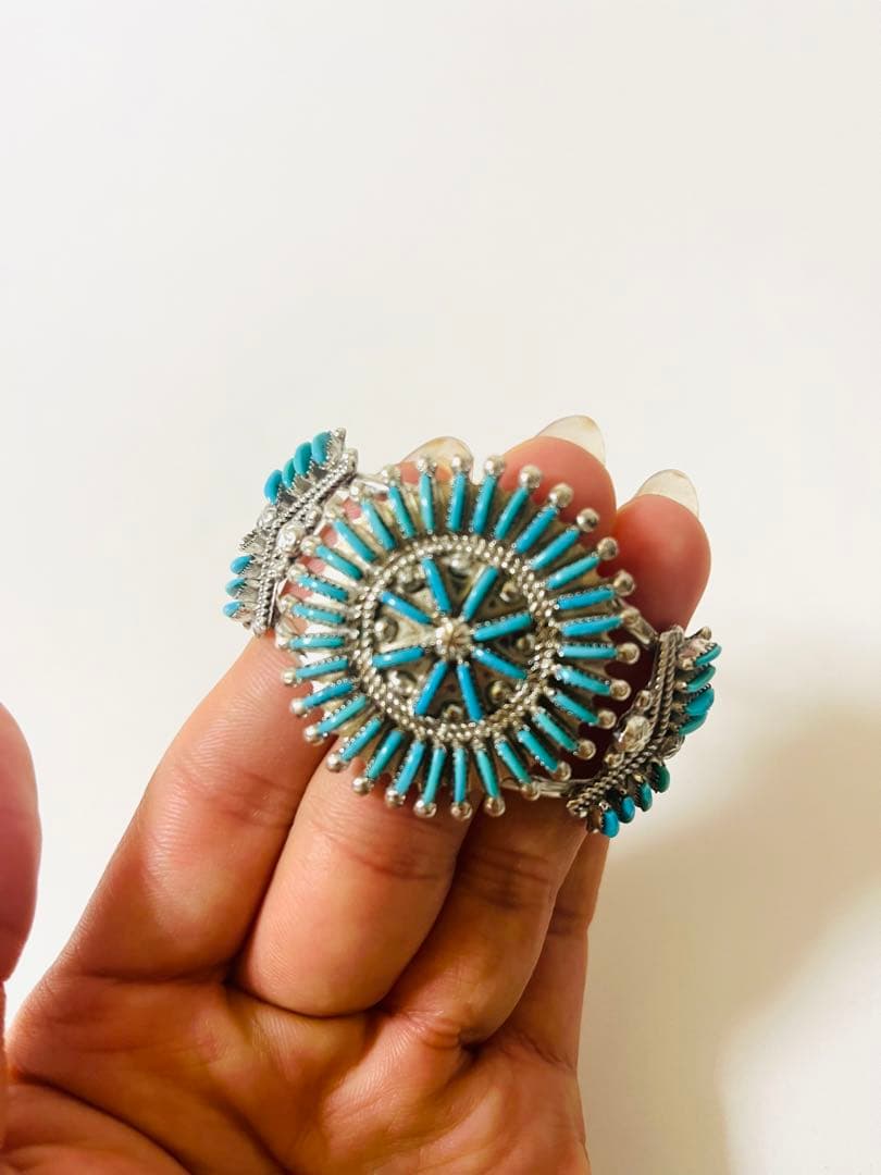 インディアンシルバーxターコイズバングル/ブレスレット