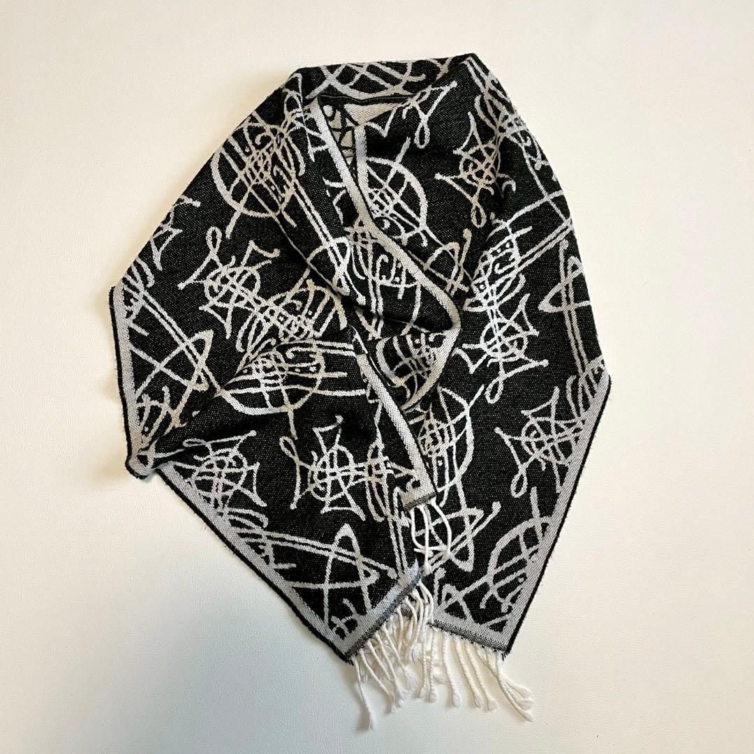 激レア【ヴィヴィアンウエストウッド】マフラー リバーシブル オーブ 白 黒