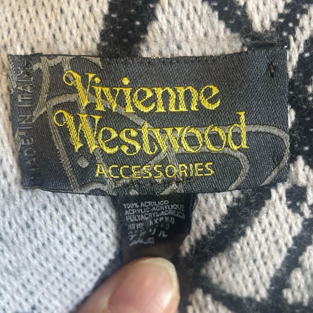 激レア【ヴィヴィアンウエストウッド】マフラー リバーシブル オーブ 白 黒