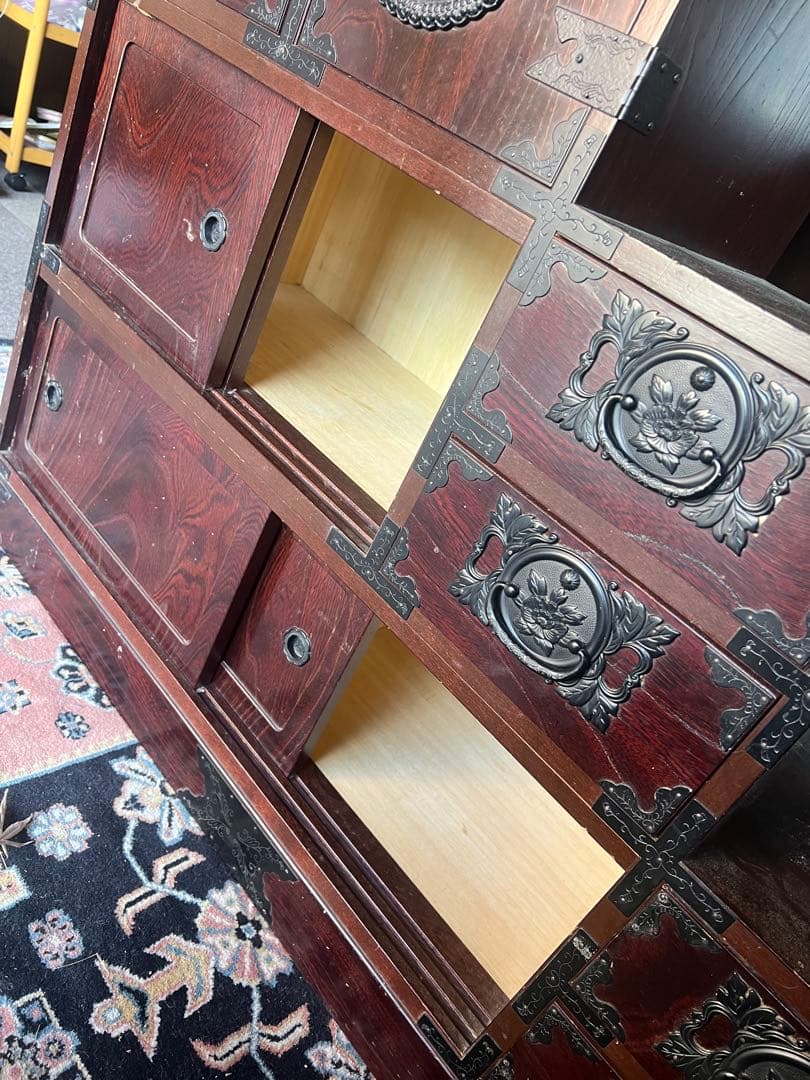 階段タンス　飾り棚 桐箪笥