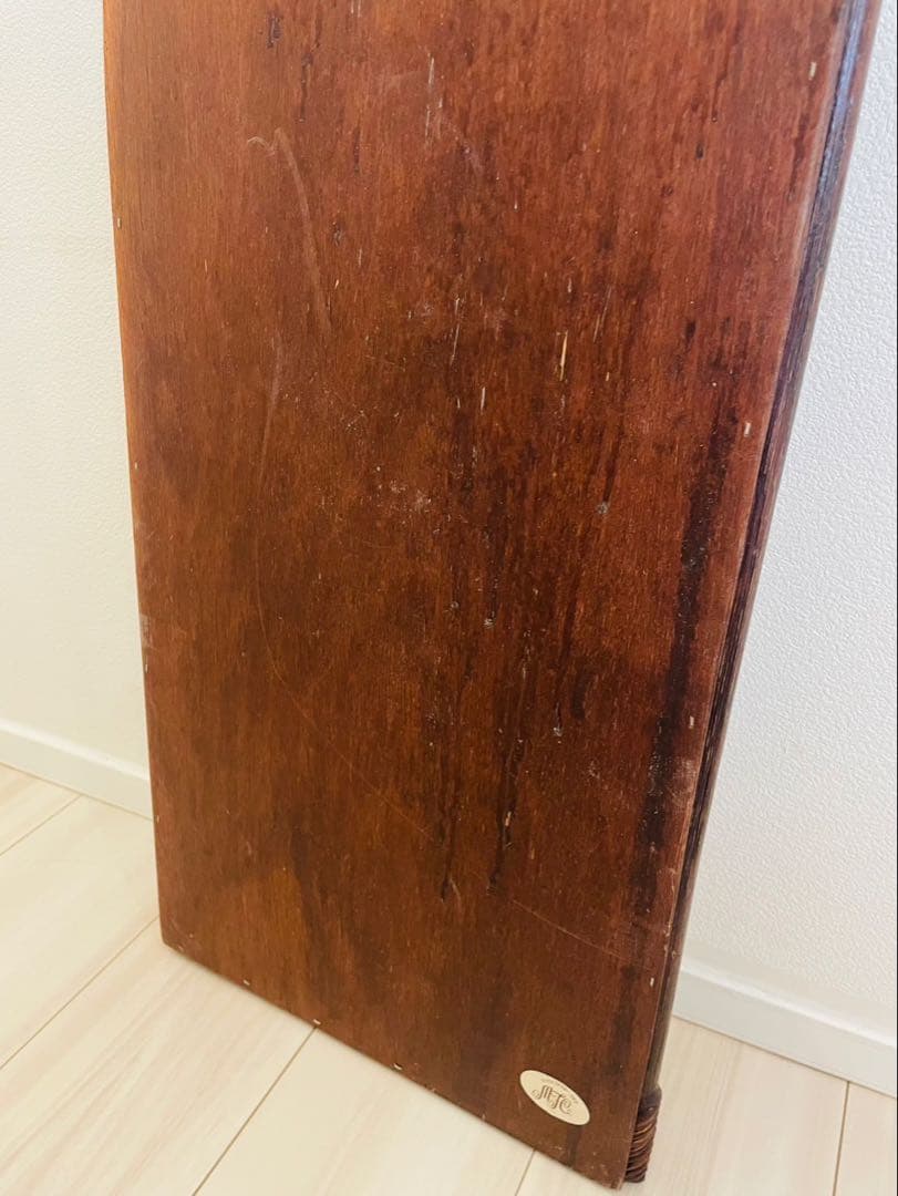 アーチ型 ラタンフレーム ミラー 姿見　コンパクト