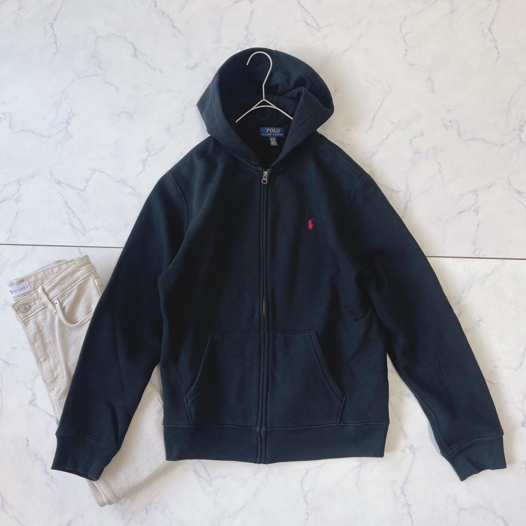 初心者【美品】ポロラルフローレン ジップアップ パーカー ポニー刺繍裏起毛