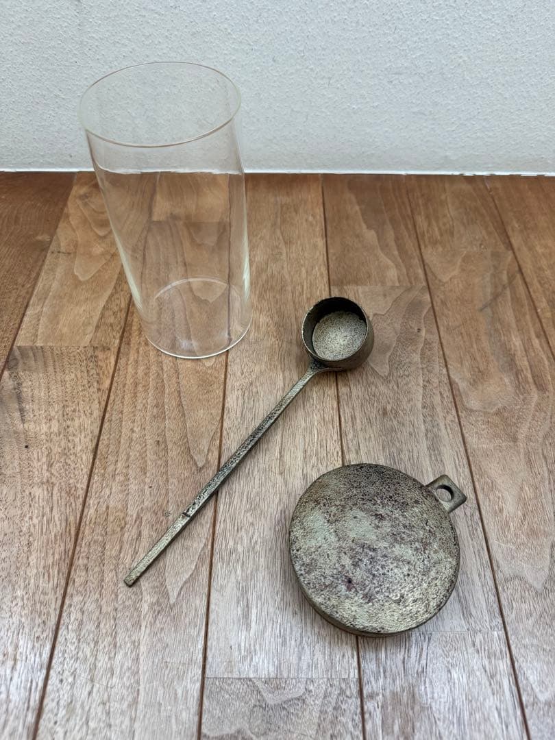 【希少】【蒔地漆 濃錫錆仕上げ】田澤祐介 コーヒキャニスター（Ｌ）＋珈琲杓