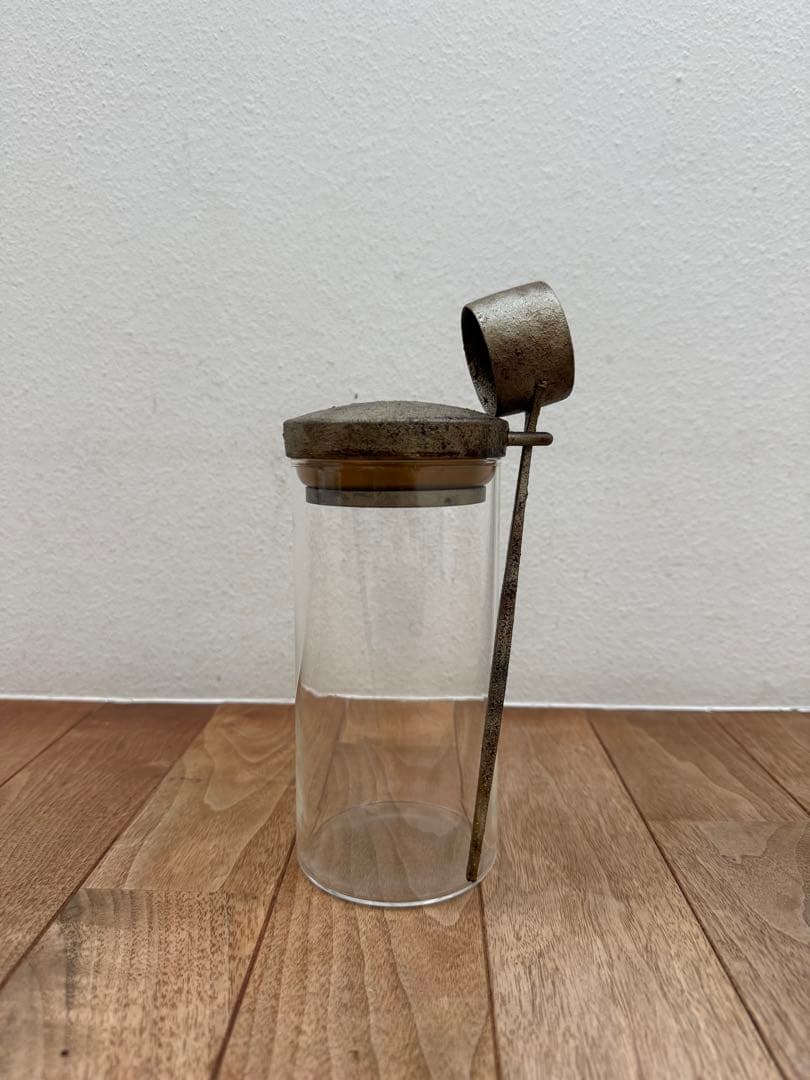 【希少】【蒔地漆 濃錫錆仕上げ】田澤祐介 コーヒキャニスター（Ｌ）＋珈琲杓