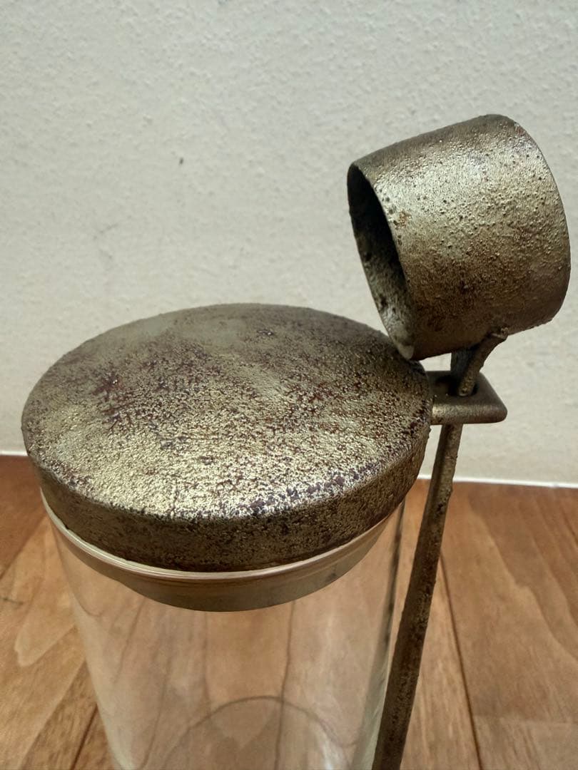 【希少】【蒔地漆 濃錫錆仕上げ】田澤祐介 コーヒキャニスター（Ｌ）＋珈琲杓