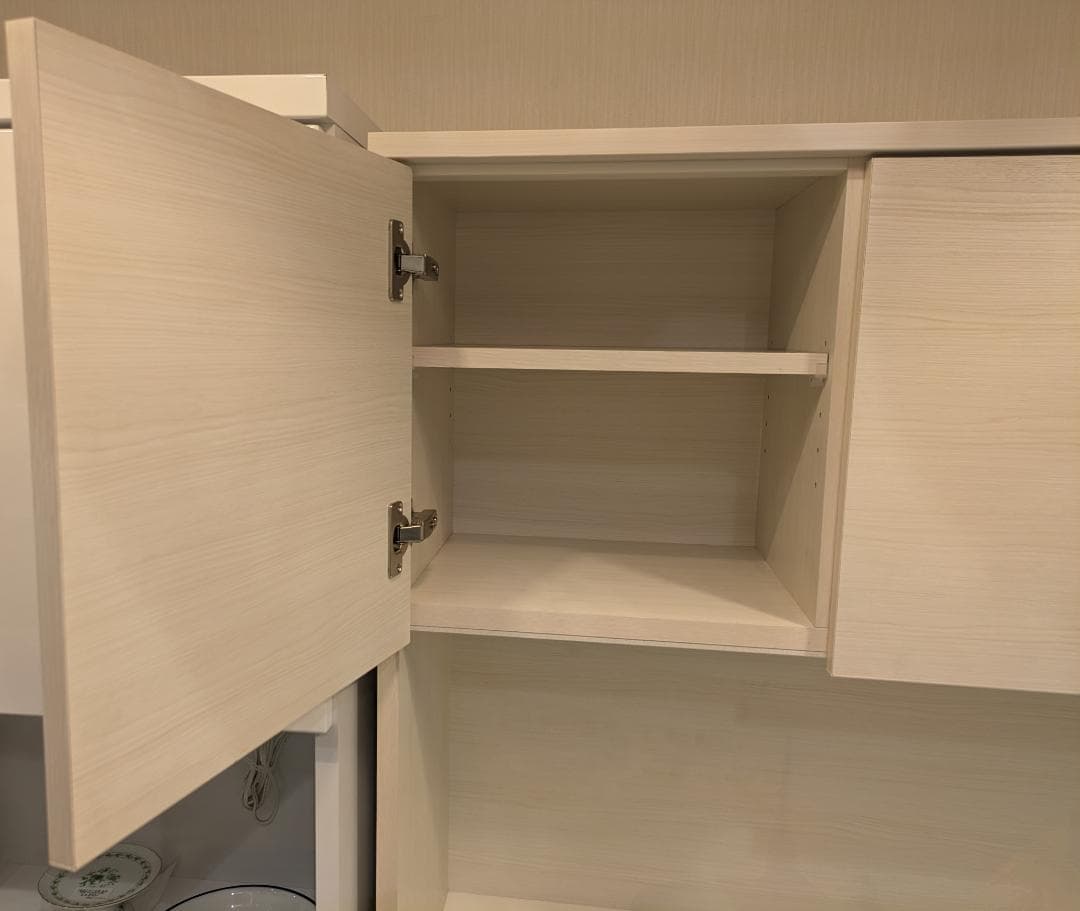 【美品】 土井インテリア 食器棚 キッチンボード 幅116㎝ ホワイト