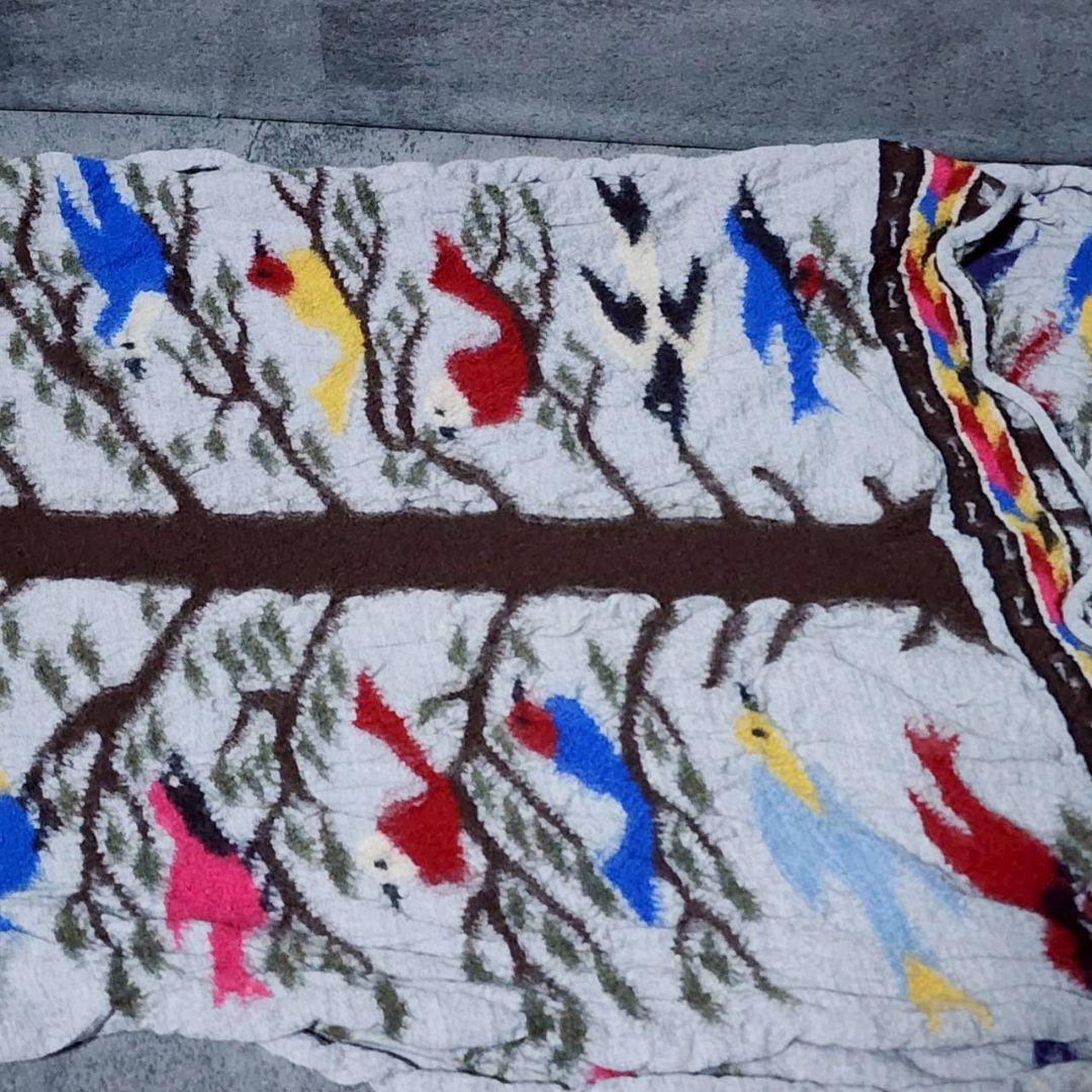 キャピタル KAPITAL 縮絨ウールマフラー ロング BIRD TREE