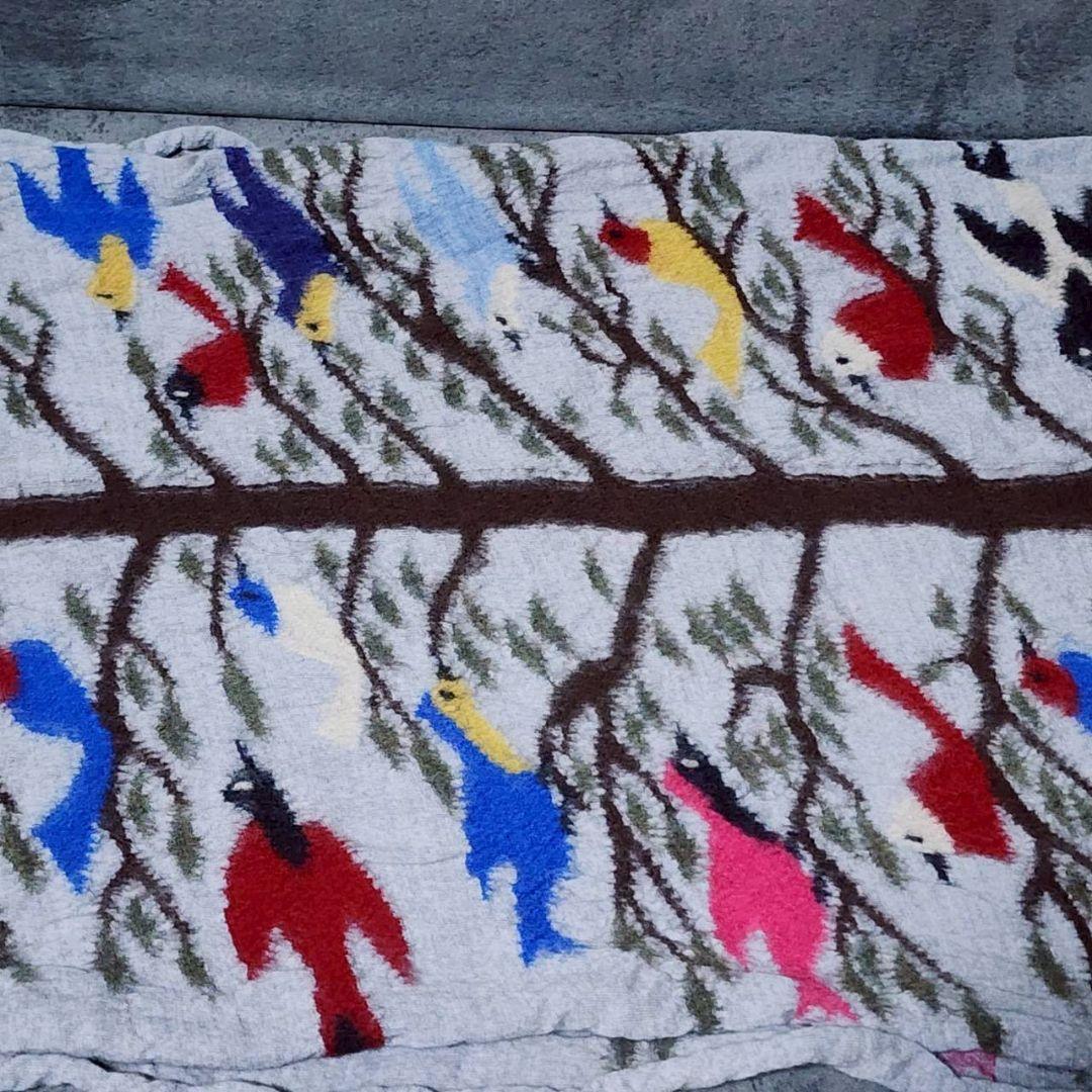 キャピタル KAPITAL 縮絨ウールマフラー ロング BIRD TREE