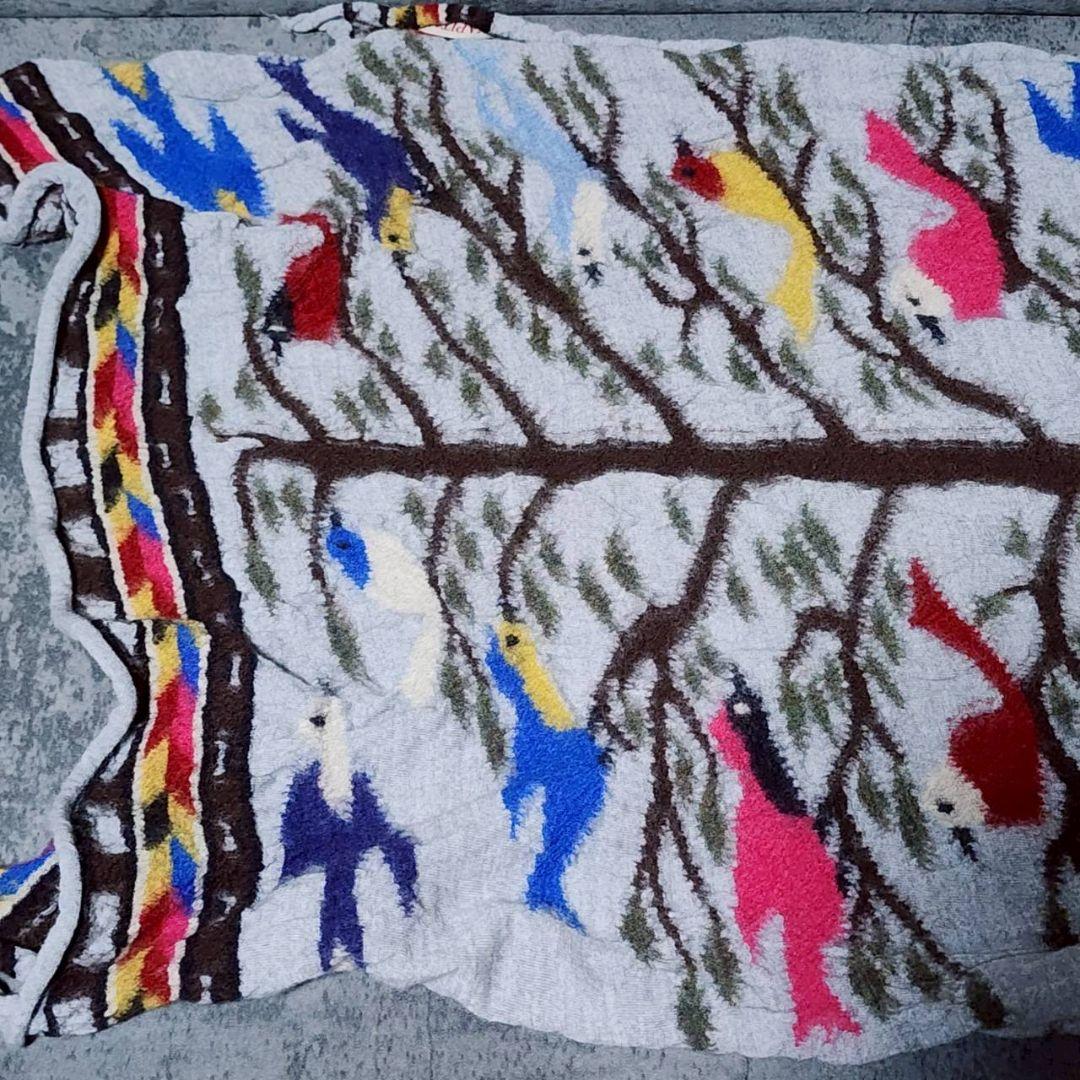 キャピタル KAPITAL 縮絨ウールマフラー ロング BIRD TREE