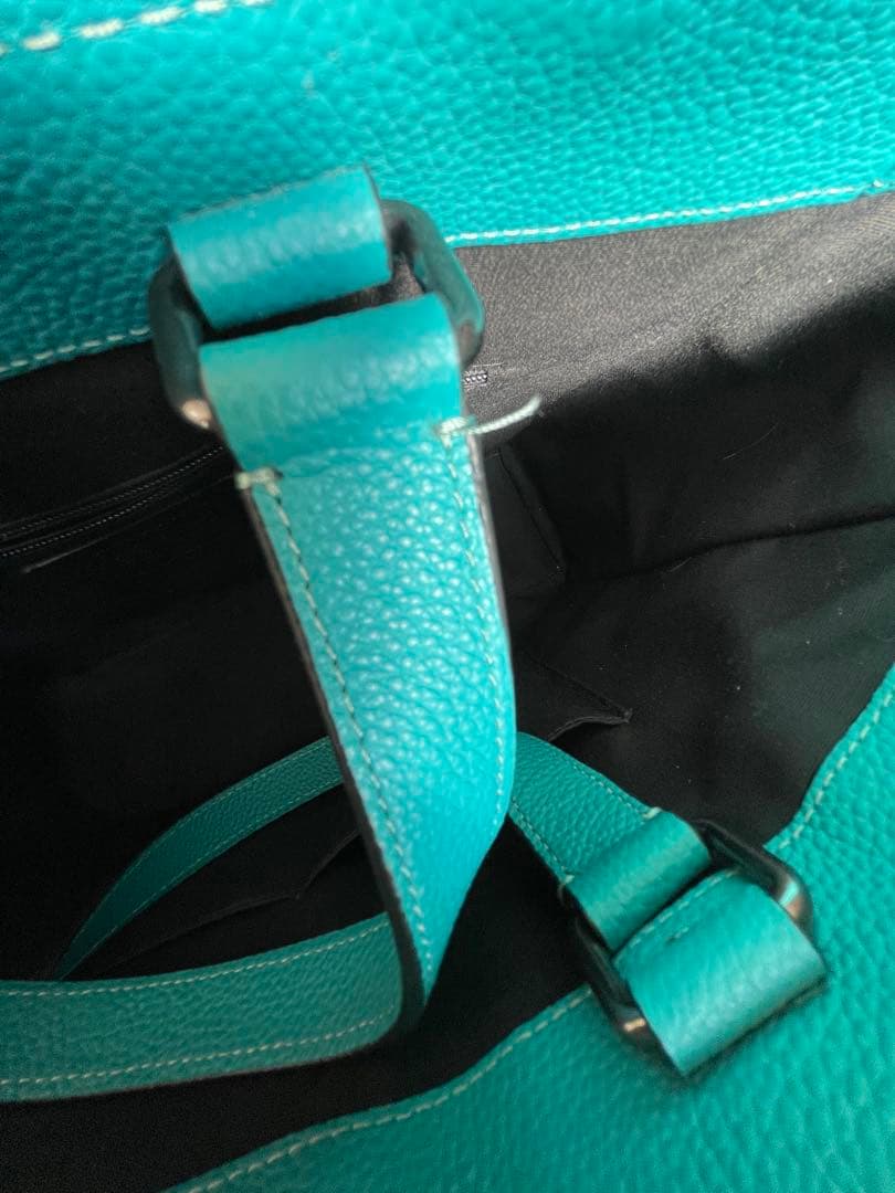 COACH コーチ ターコイズ レザートートバッグ