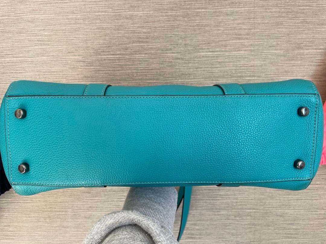 COACH コーチ ターコイズ レザートートバッグ