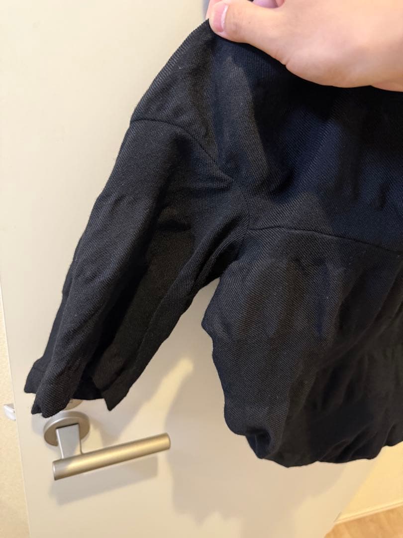 Y's ブラック ケープコート フード付き