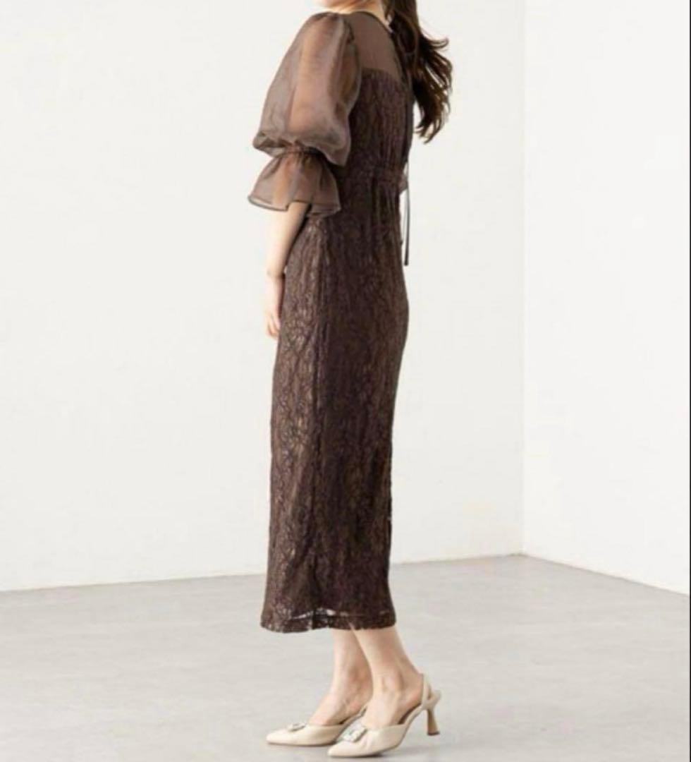 chico オケージョンドレス　Chico 配色シースルータイトロングドレス