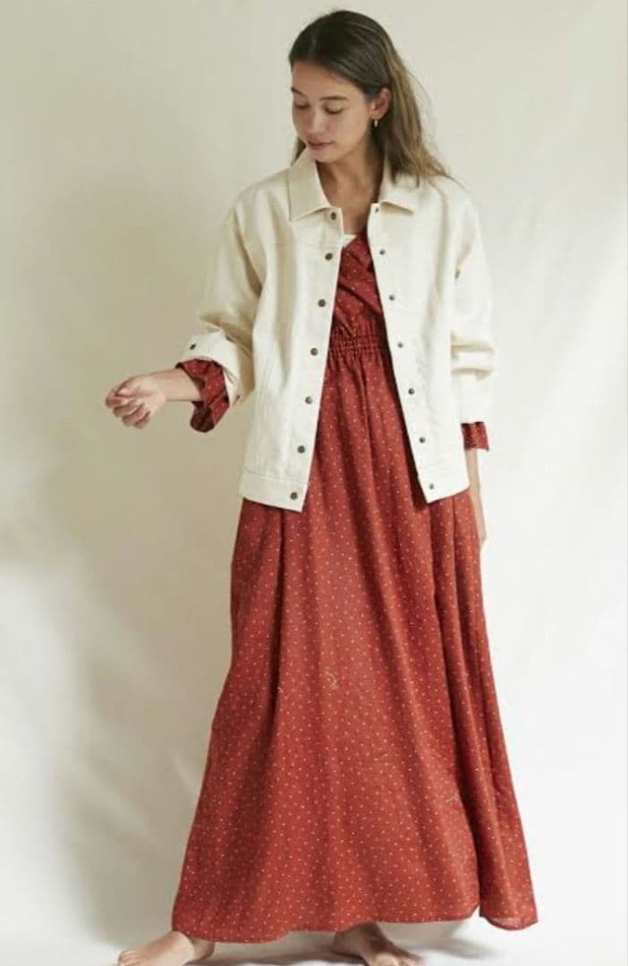 nanadecor デニムジャケット アイボリー オーガニックコットン 完売