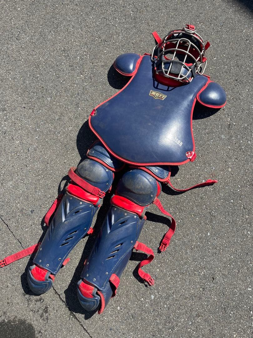 ZETT プロステイタス　小林モデルキャッチャー用プロテクターセット (青・赤)