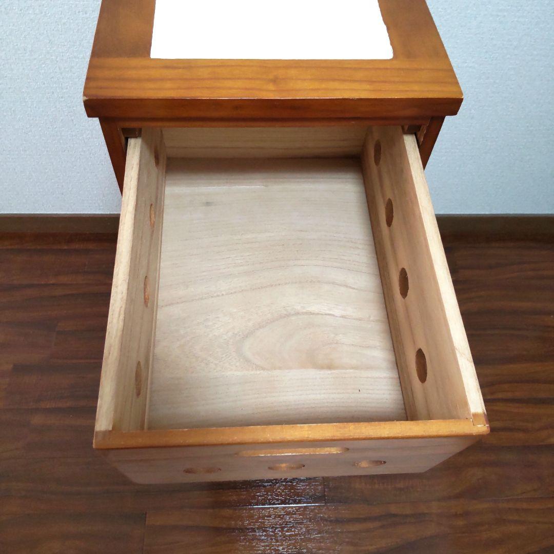 山善　木製キッチンワゴン 4段引き出し　キャスター付　ストッカー YAMAZEN