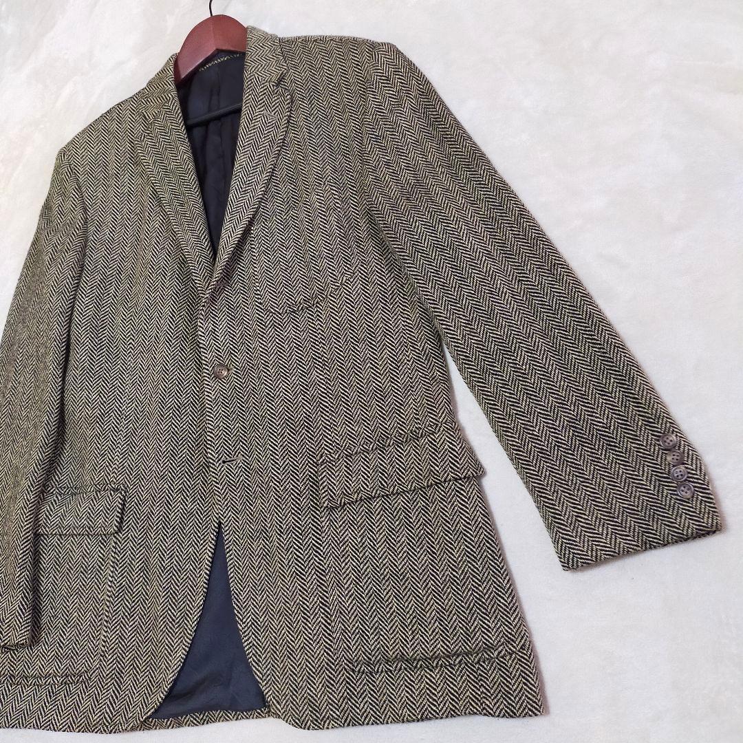 イタリア製　ポロラルフローレン　シルクウール　ヘリンボーン　テーラードジャケット