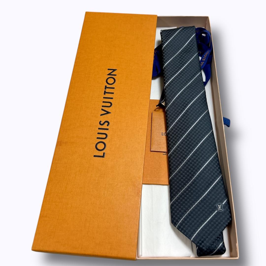 新品 LOUIS VUITTON ルイヴィトン ネクタイ ブラック ダミエ
