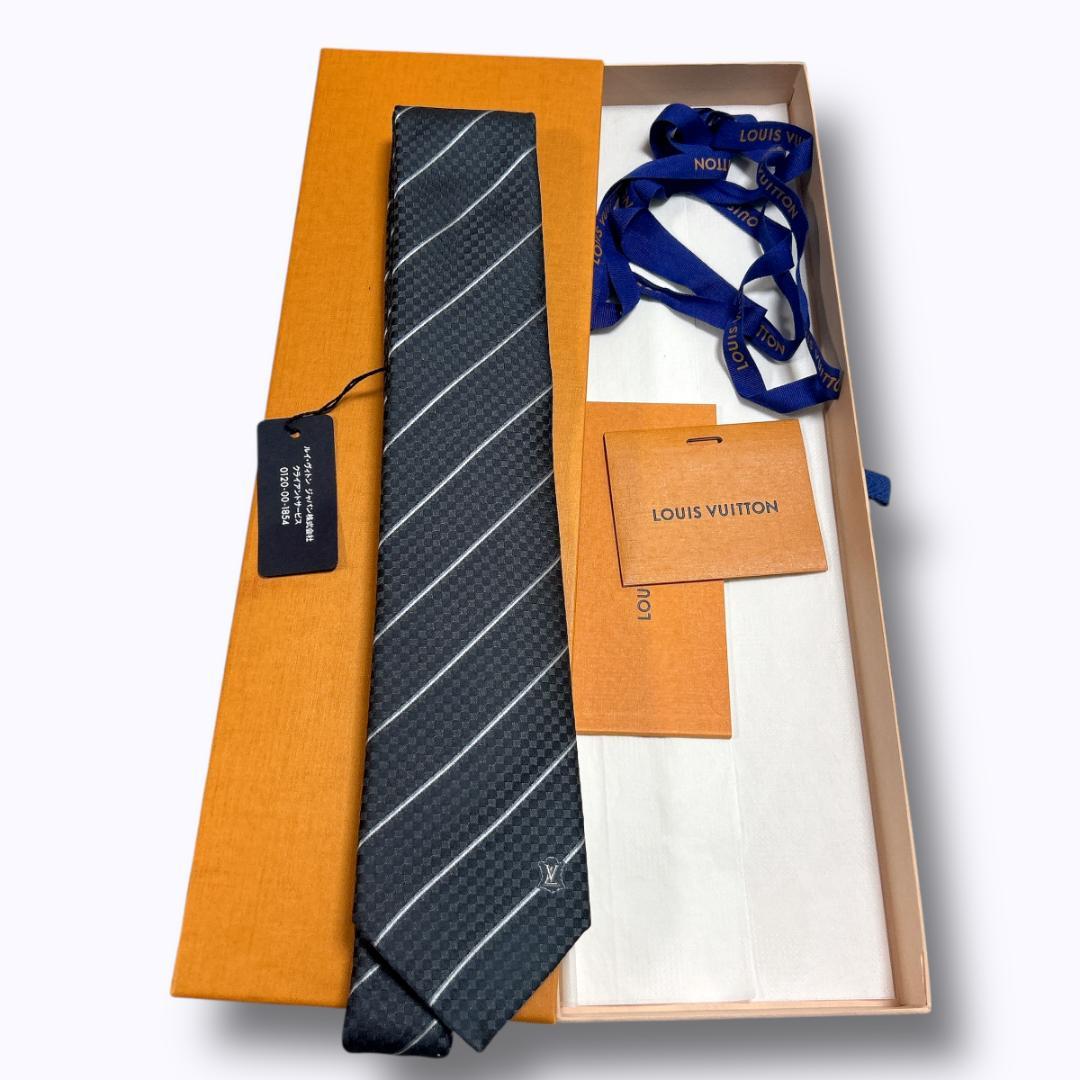 新品 LOUIS VUITTON ルイヴィトン ネクタイ ブラック ダミエ