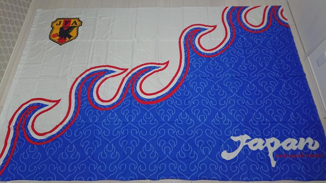 ☆サッカー日本代表 炎 特大フラッグ☆９８年フランスＷ杯