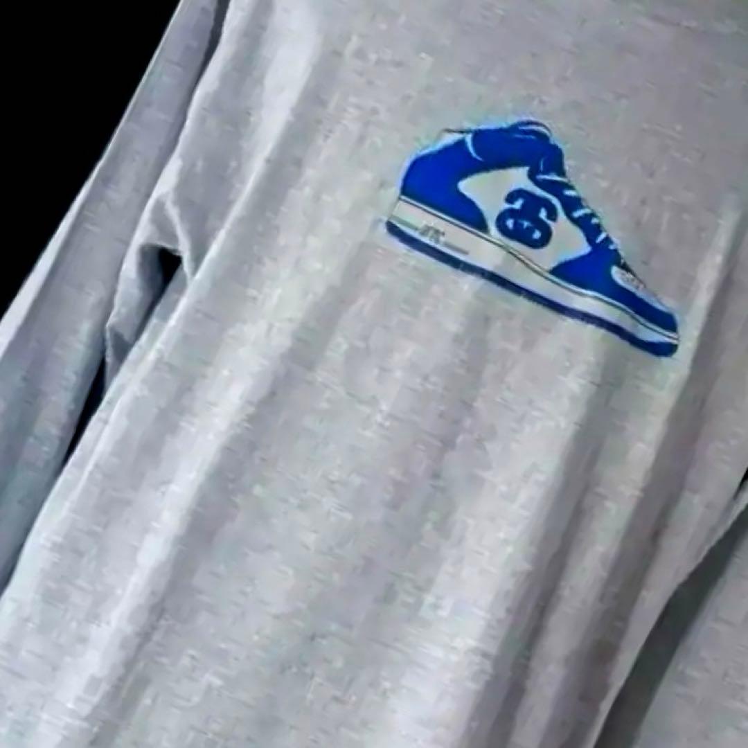 ゆ*ー様 OLD STUSSY 紺タグ ロンT SS リンクUSA製 XL グレ