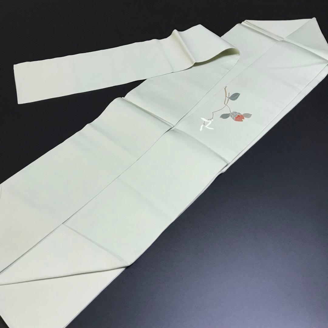 ［7505］名古屋帯 枝花文様 刺繍 金彩 九寸 お太鼓柄 正絹 着物