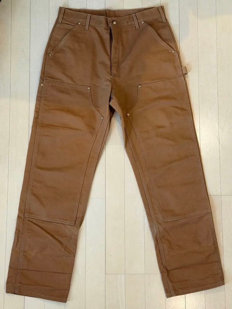 限定値下Carhartt カーハートダブルニー ワークパンツ USA製 ブラウン