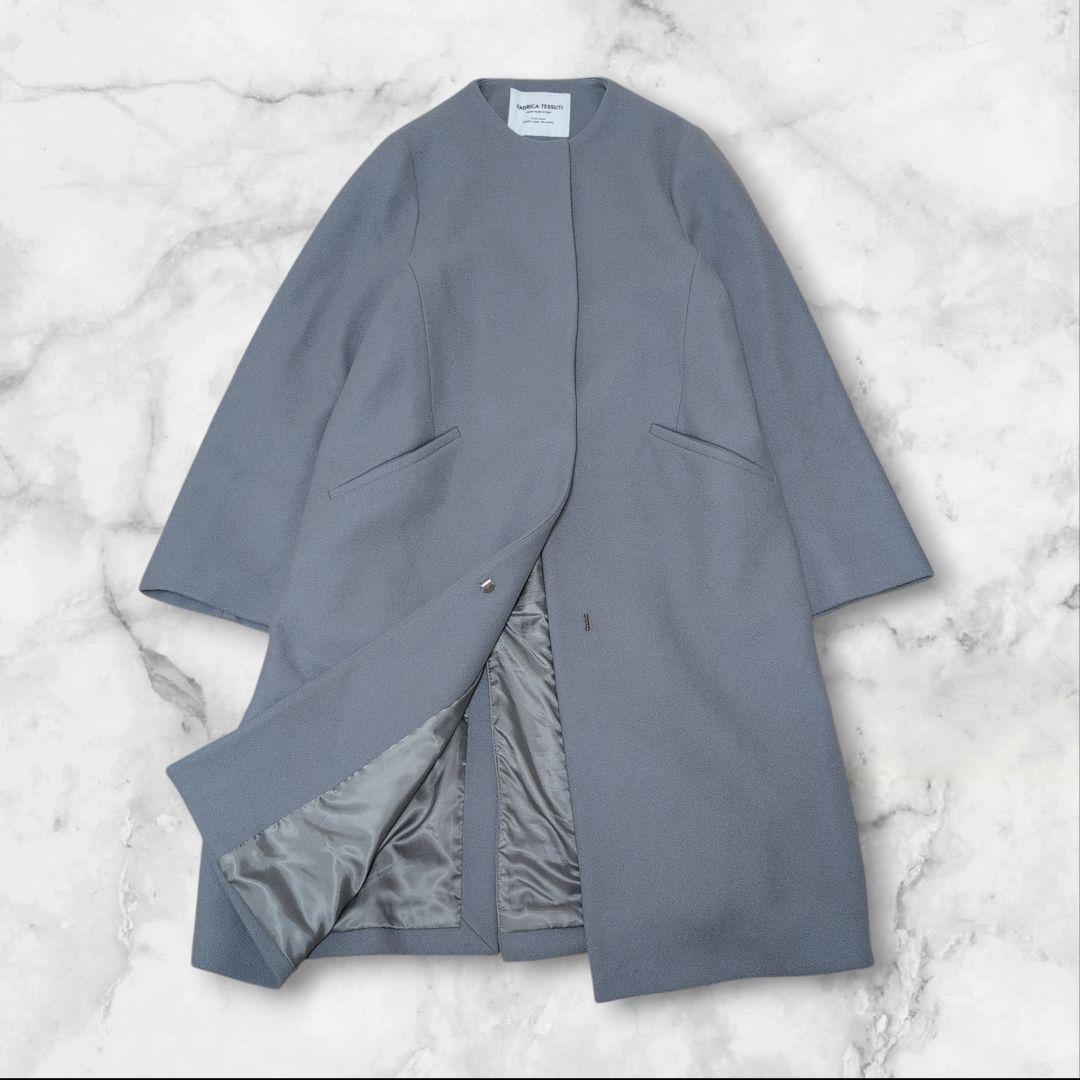 グリーンレーベルリラクシング カシミヤ メルトン ノーカラーコート 44 3L