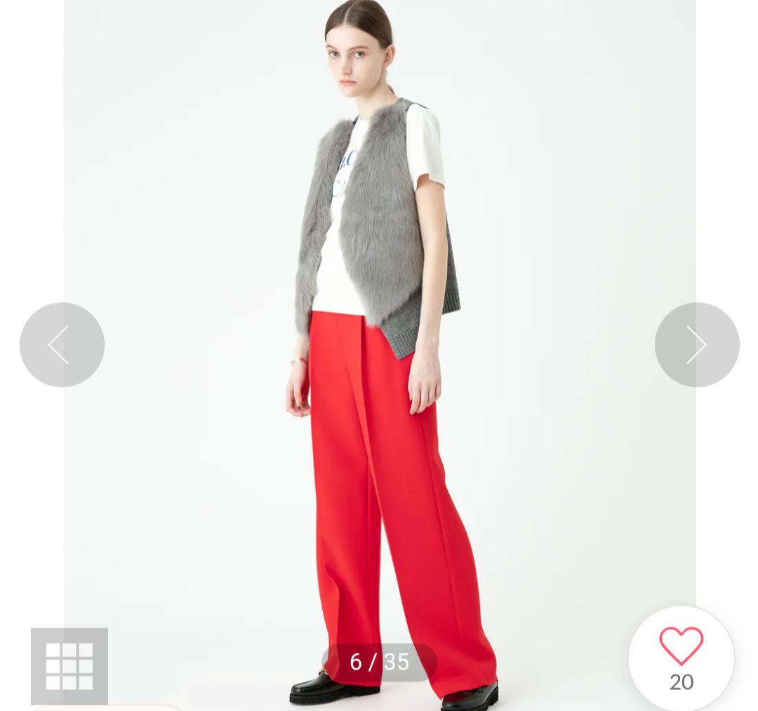 アルアバイル　フェイクファー　ショートジレ　グレー　02サイズ